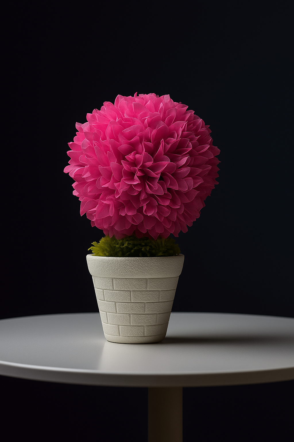 Artificial boll shape flower with pot
