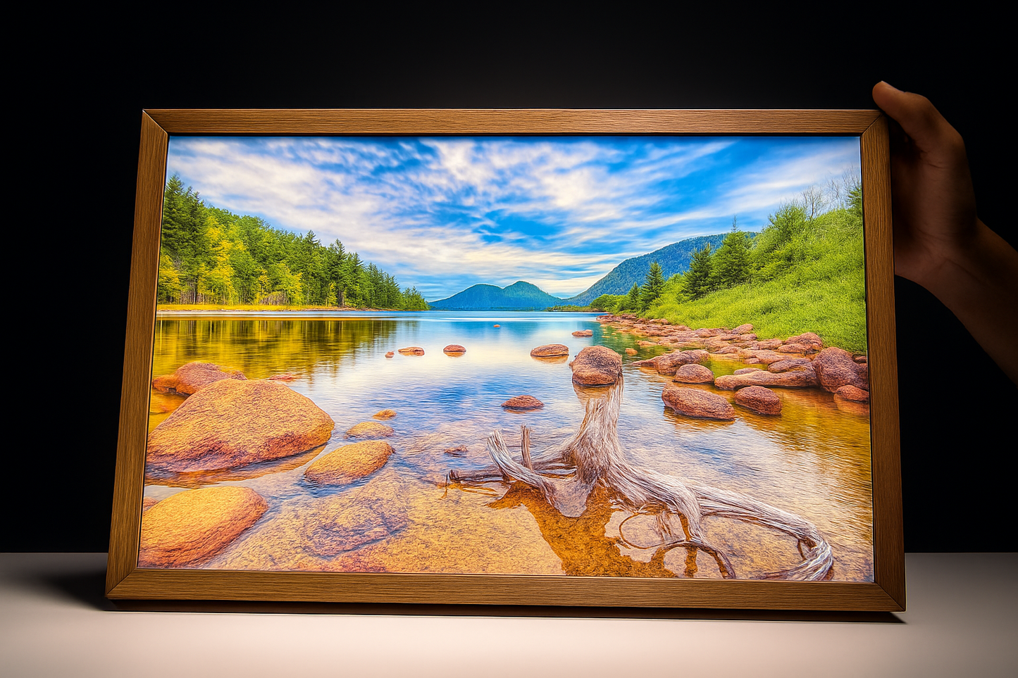 Framing Nature’s Beauty Tranquil Lake Landscape