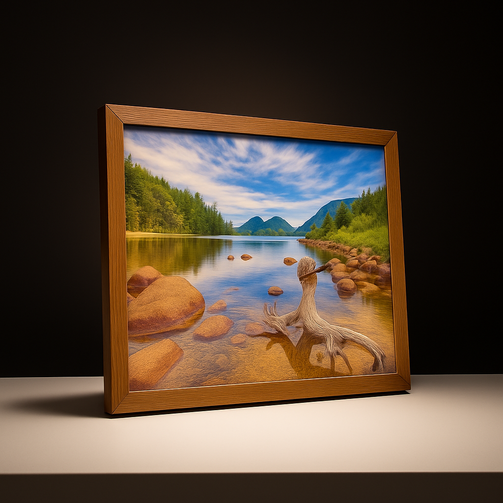 Framing Nature’s Beauty Tranquil Lake Landscape
