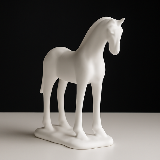 Title: The Elegant White Horse Sculpture