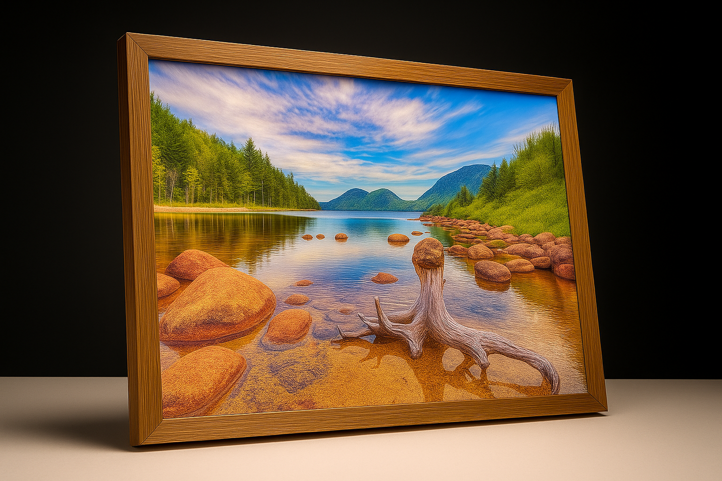 Framing Nature’s Beauty Tranquil Lake Landscape