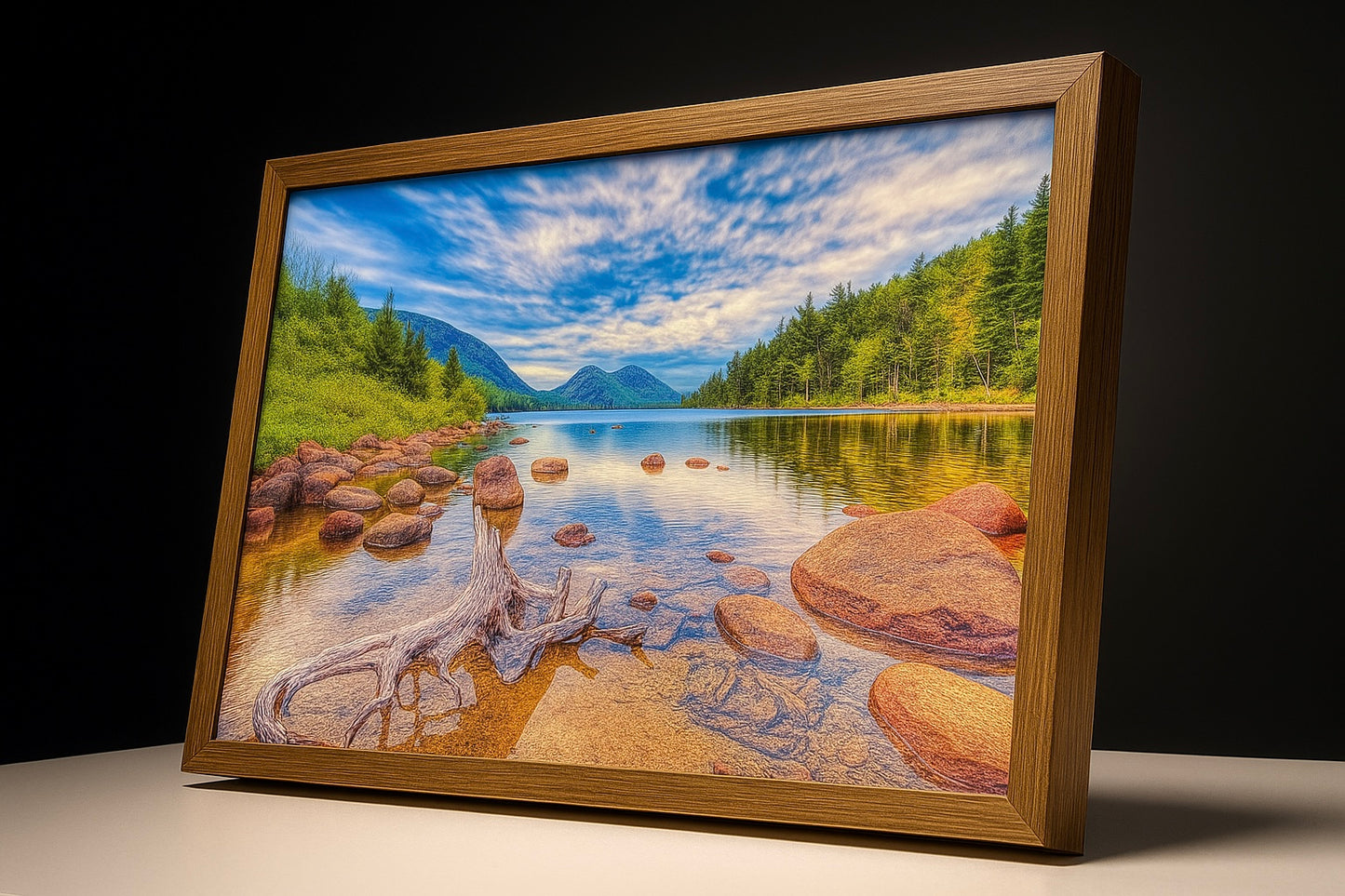 Framing Nature’s Beauty Tranquil Lake Landscape
