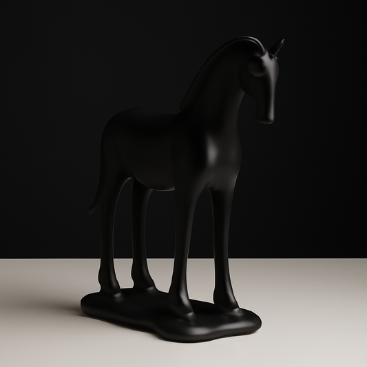 The Elegant Black Horse Sculpture