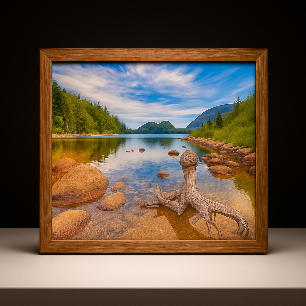 Framing Nature’s Beauty Tranquil Lake Landscape