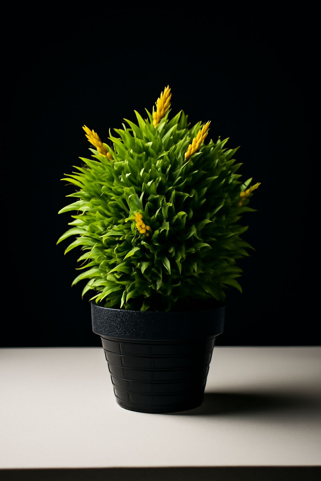 Modern Decorative Potted Plant with Yellow Buds